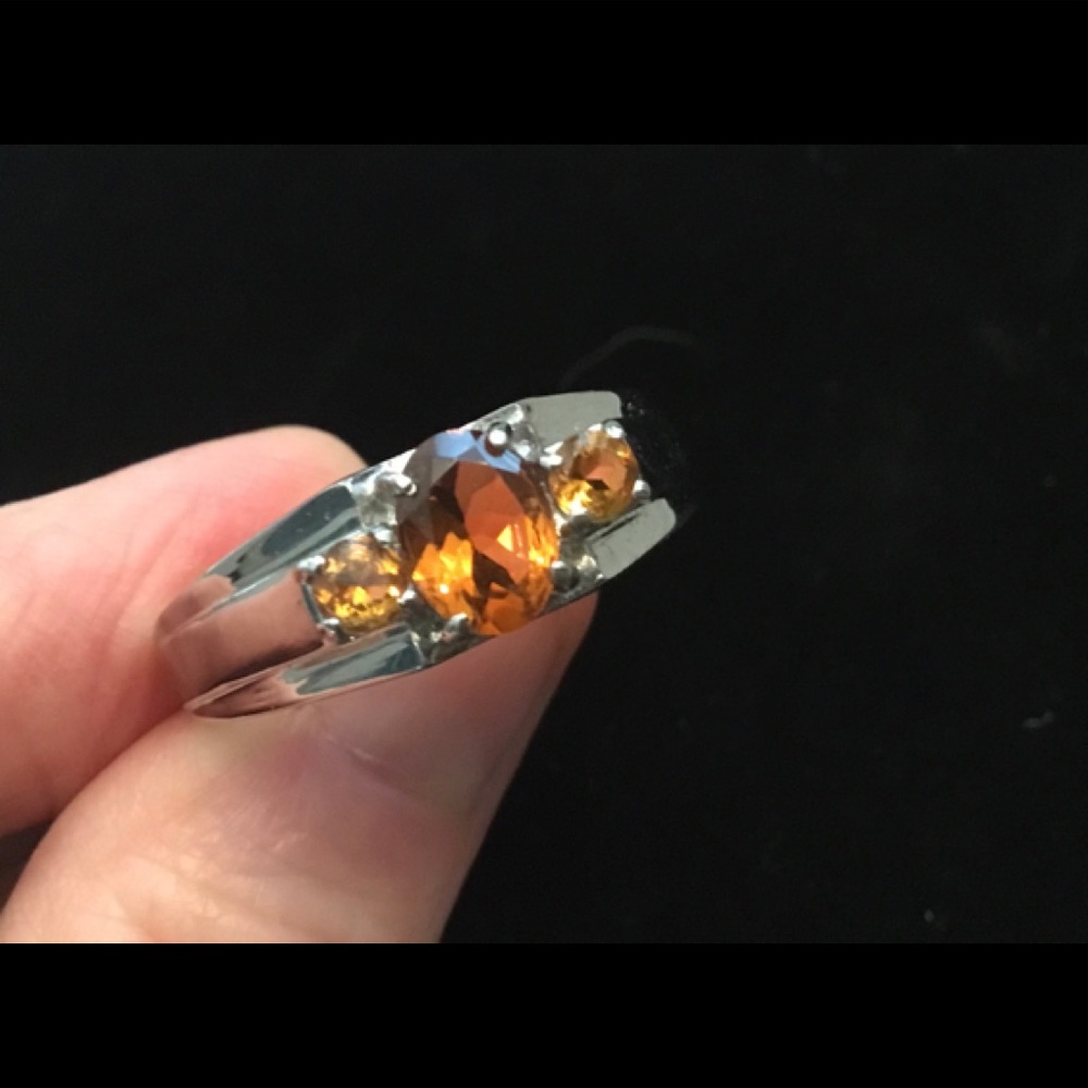 CLOSEOUT - Men’s 3 Stone Citrine Ring.  NWT